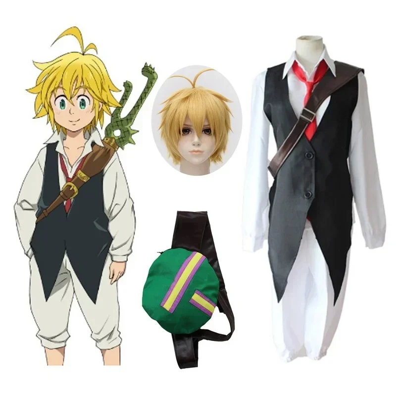 Anime The Seven Deadly Sins Cosplay Meliodas Dragon's Sin of Wrath Cosplay Costume Heat Resistant Synthetic Hair Perucas Wigs