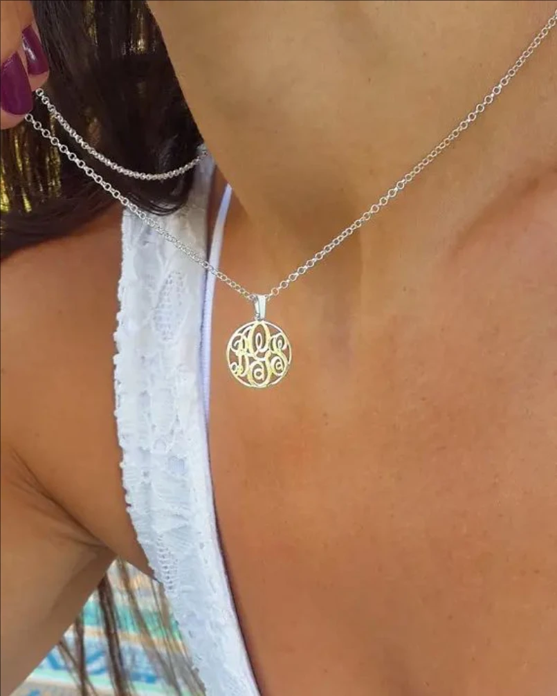 Trendy Beatiful Delicate Monogram Necklace