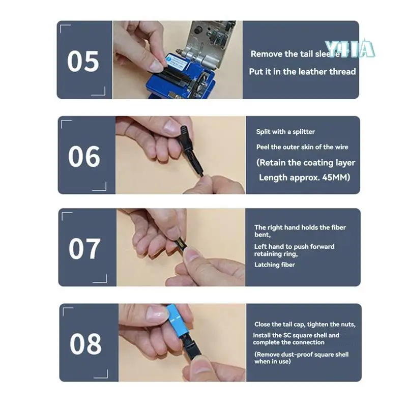 

10Pcs Pre-Buried SC Cold Joint UPC Fiber Cold Joint Fiber Optic Quick Connector For High-Speed Data Transmission