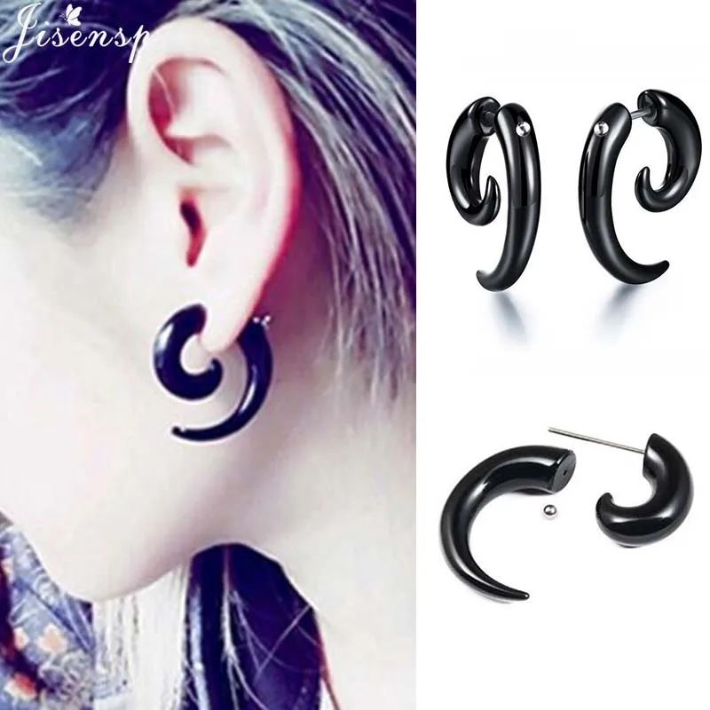 Goth Acrylic Earrings Cheater Fake Spiral Ear Stretcher Expanders Gauge Tunnel And Plugs Earlobe Earring Piercing Body Jewelry