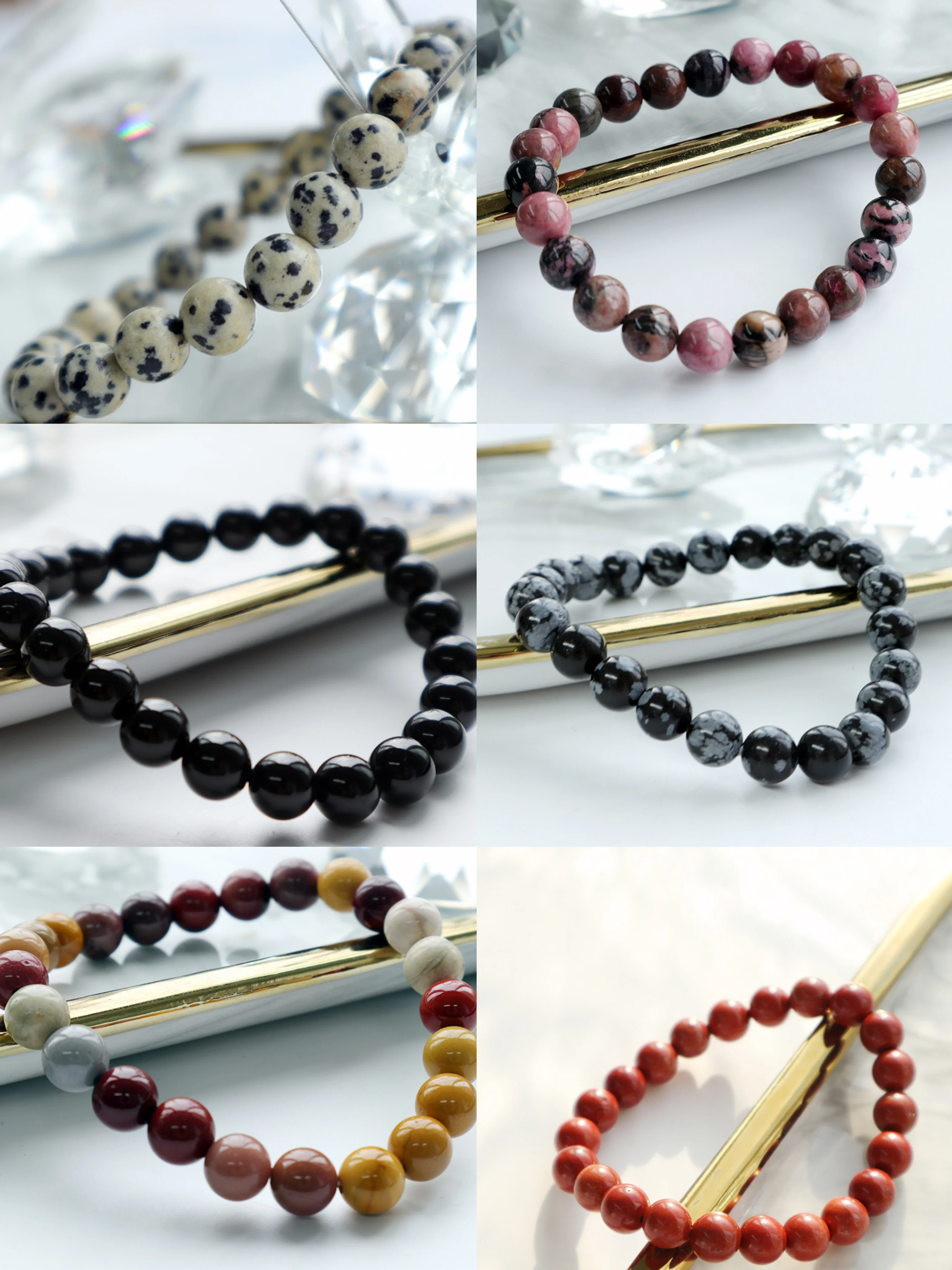 Браслет с бусинами 8 мм для женщин и мужчин, Ювелирное Украшение из натуральной яшмы, родонита с черным турмалином