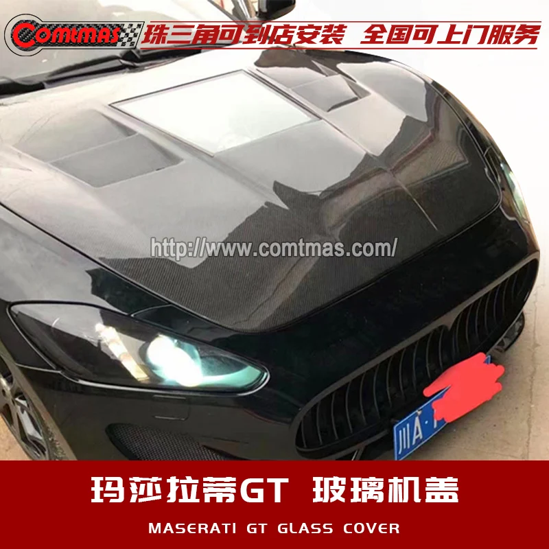 

Carbon fiber Machine Cover For Maserati GT Carbon Fiber Front glass Engine Hood Rear Car glass Bonnet Auto Body Parts Styling