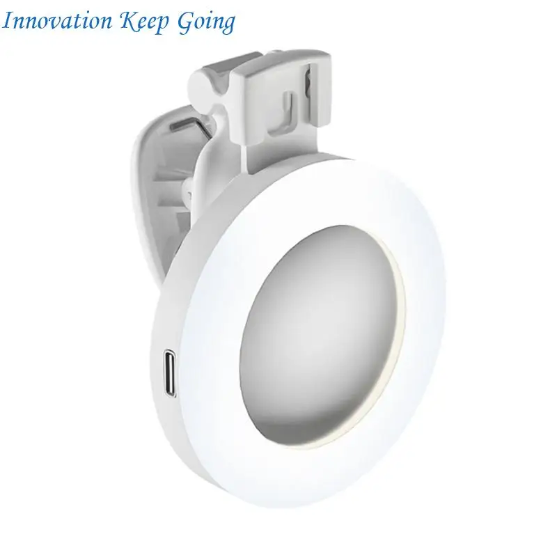 E65C Rings Light for Laptop Desk Clip On,Small Computer Video Conference Lighting Adjustable LED Selfie Light