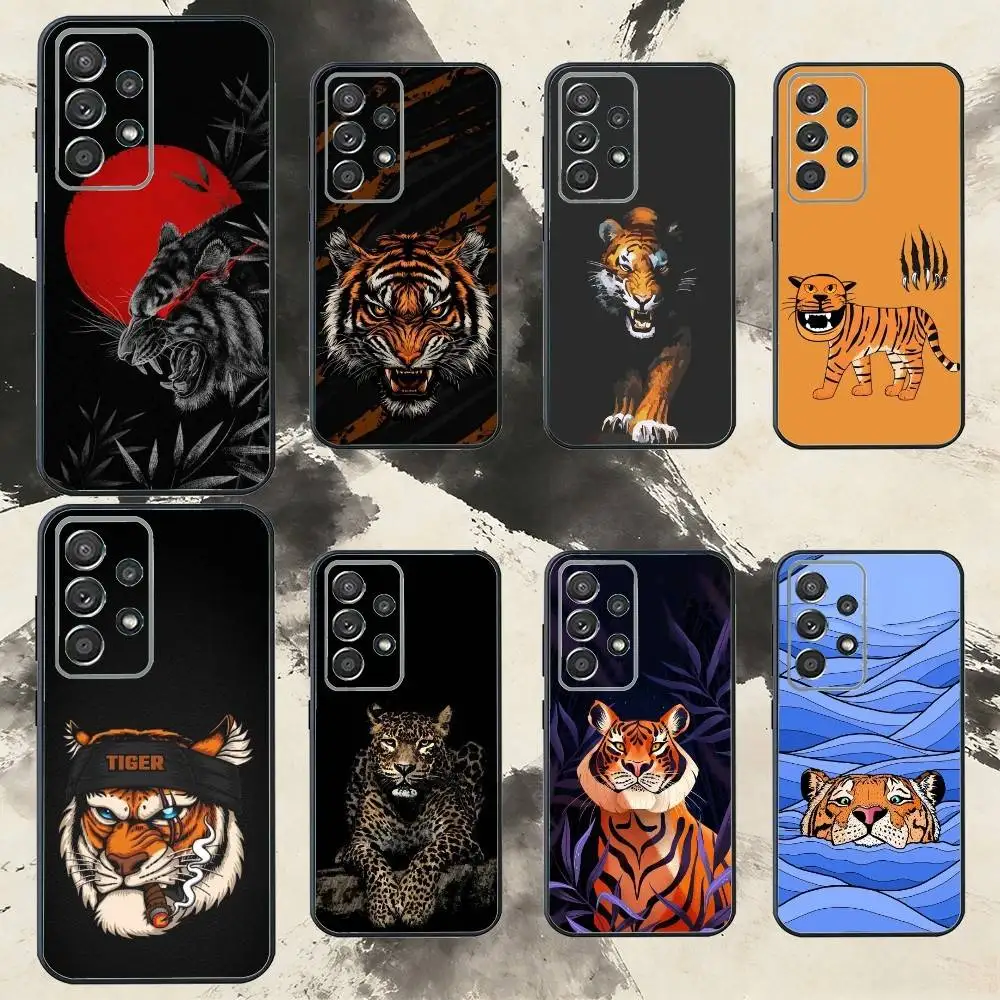 

A-Abstract T-Tiger Phone Case For Samsung S25,S24,S21,S22,S23,S30,Ultra,S20,Plus,Fe,Note,10,9,5G Black Cover