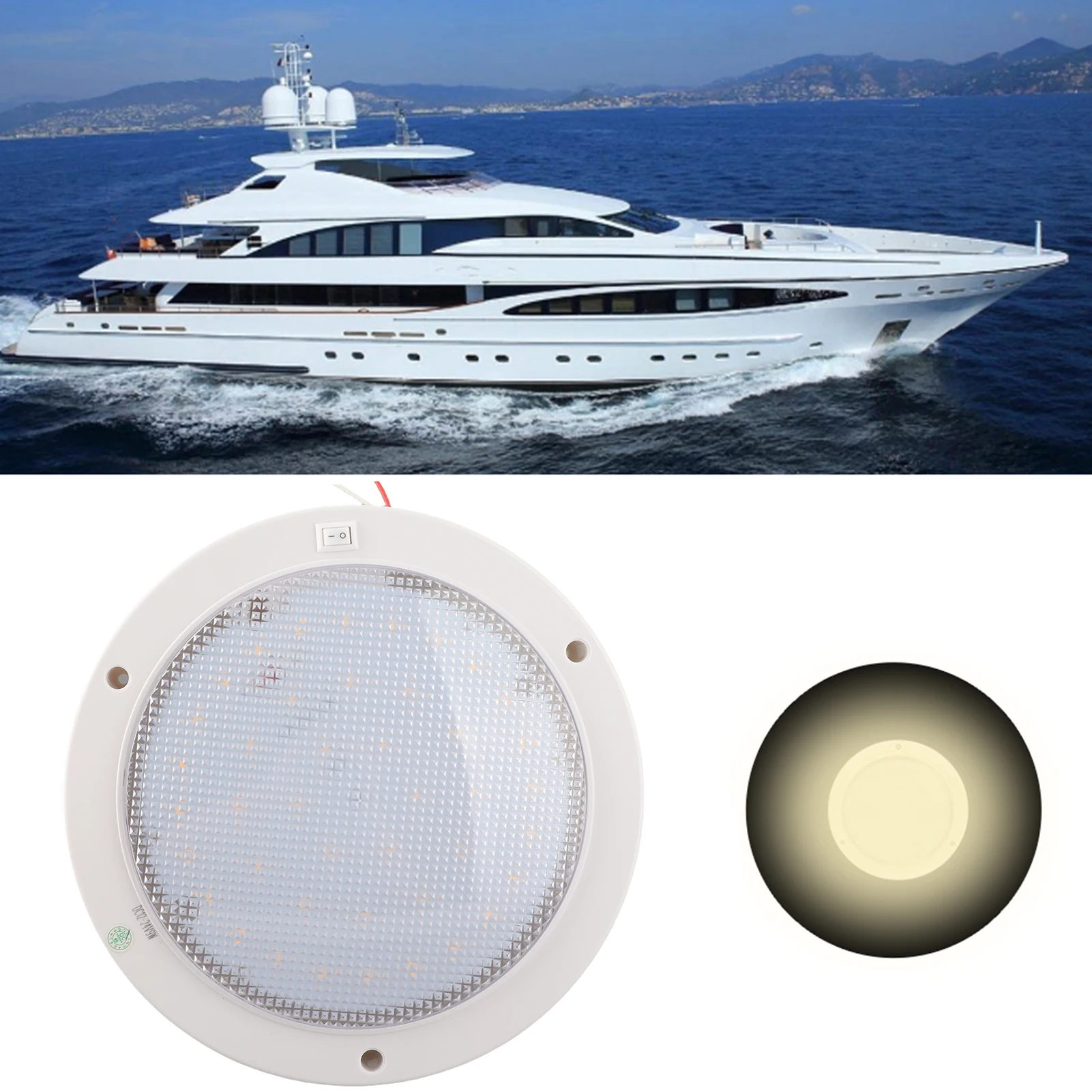 42LED 12V 9W 840LM Plafoniera rotonda ad alta luminosità per auto Barca Casa Lampada da soffitto per casa Plafoniera rotonda Plafoniera