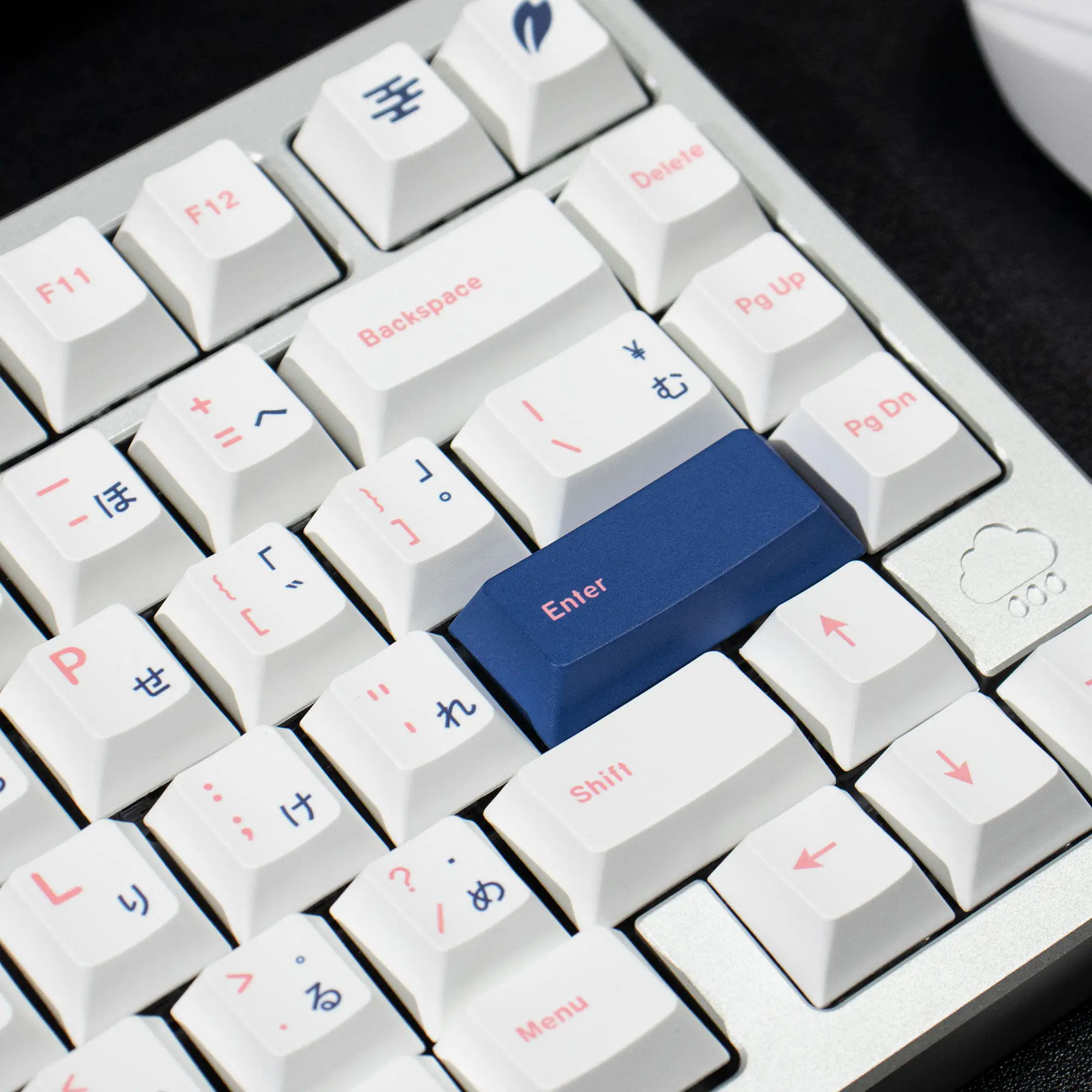 Minimalist White Blue Japanese PBT Keycaps Cherry Profile Dye-Sublimated Keycap Set for Mx Cherry Switch Mechanical Keyboard Kit - view 2