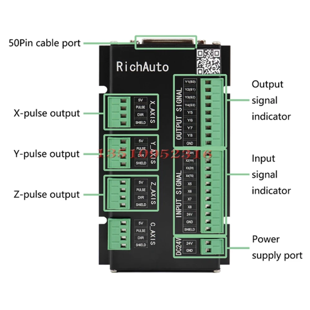 Cnc Dsp 3-osiowy 4-osiowy kontroler Oryginalny Richauto A11e A18e Wersja angielska Uchwyt USB Router Cnc System sterowania grawerowaniem