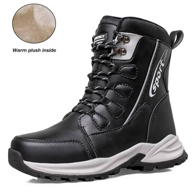 

2025/мужские непромокаемые зимние ботинки, теплая зимняя уличная обувь с средней подошвой, нескользящие, устойчивые к истиранию уличные ботинки, мужские