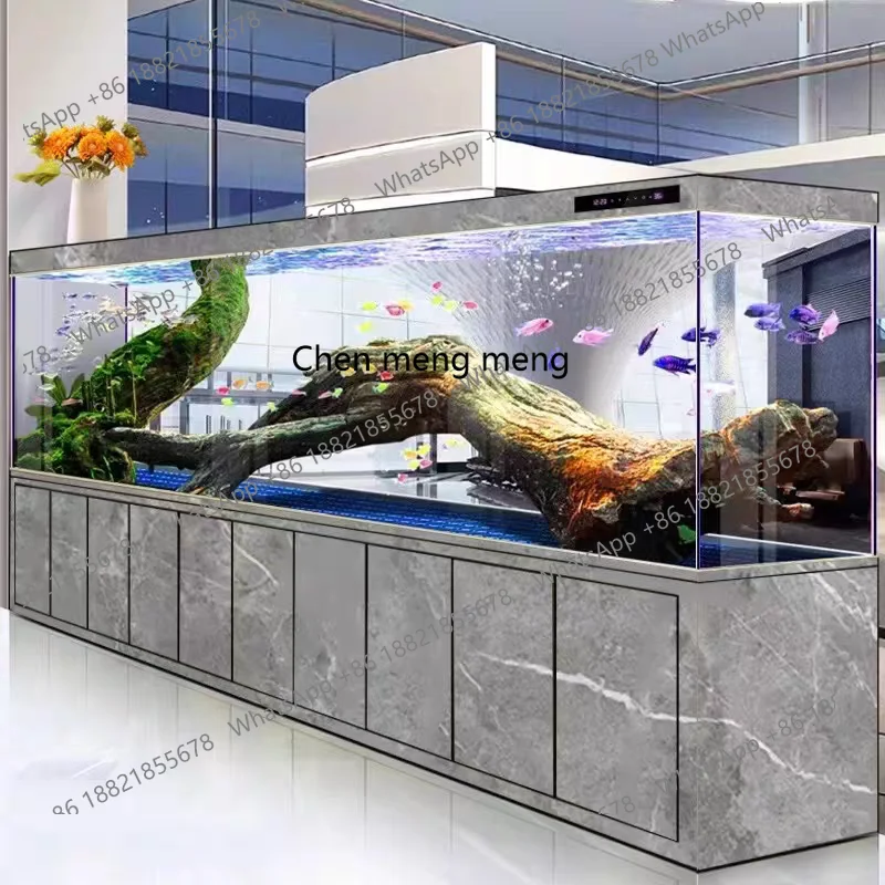 B178 Living room large aquarium bottom filter ultra-white glass household ecological dragon fish tank free of water change