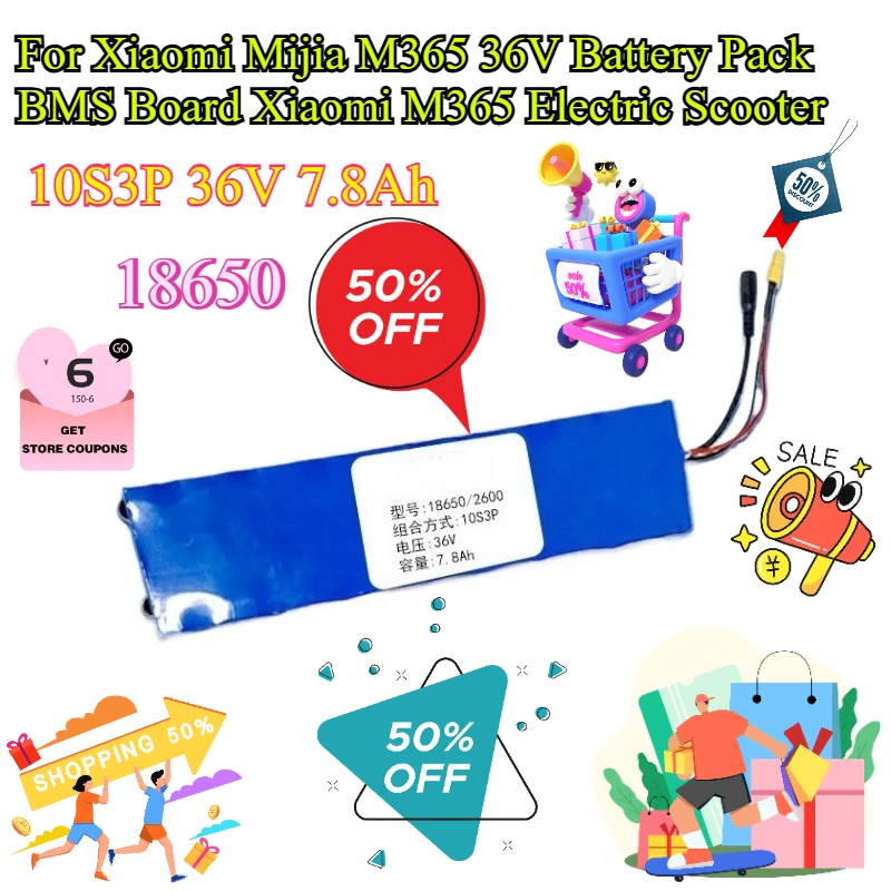 

10S3P 36V 7.8Ah for Xiaomi Mijia M365 36V Battery Pack BMS Board Xiaomi M365 Electric Scooter