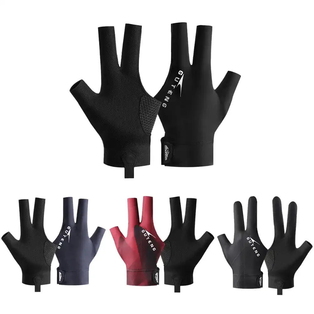 Billiards Glove Left Right Hand Three Finger Snooker Billiard Glove Non Slip Elasticity Billiard Training Gloves Accessories