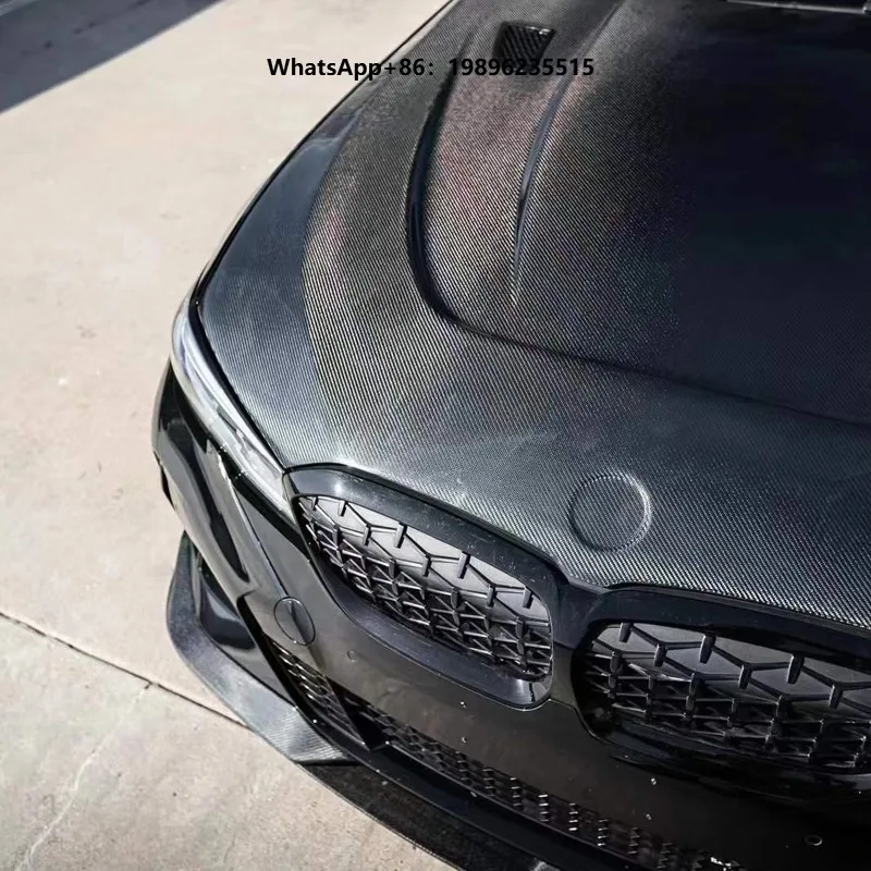 MBJ Style Carbon Fiber Front Bonnet Engine Hood Cover for 3 Series G20 330I M340I 2019 2020 2021 2022 2023