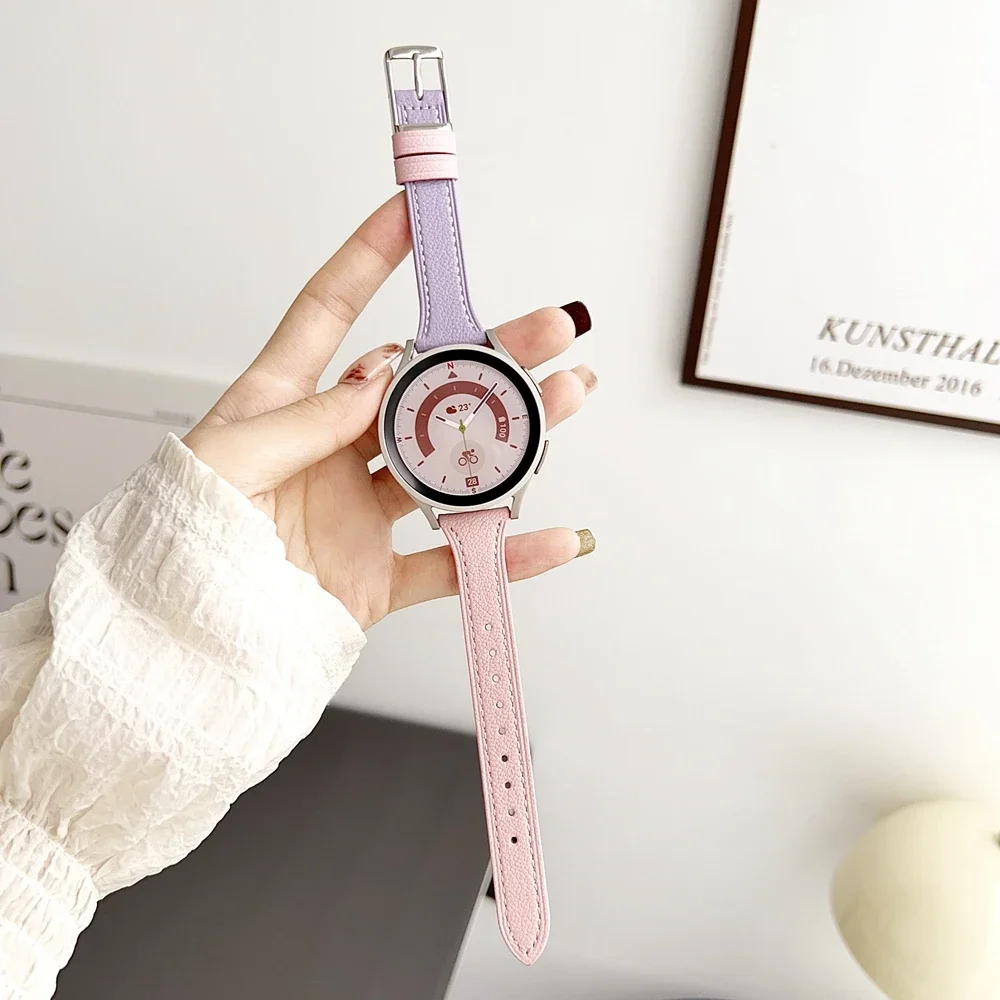 Fashion Strap band For Samsung Galaxy Watch 7 FE 5 Pro 4 6 classic 44mm 40mm sport bracelet correa leather loop