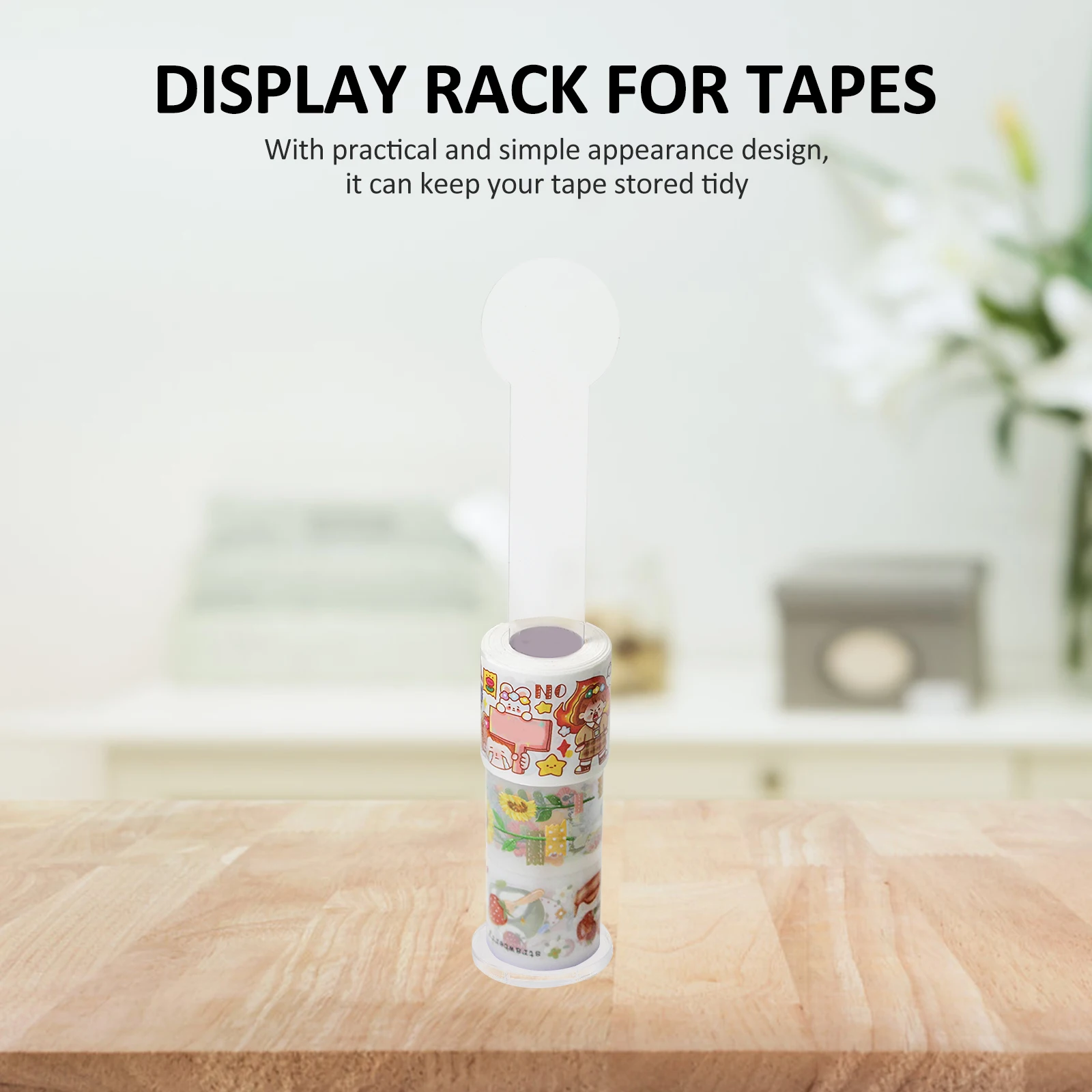 

2 Sets Clear Acrylic Tape Racks Washi Adhesive Holders Desktop Storage Organizers For Home Office Use Heavy Duty Tape