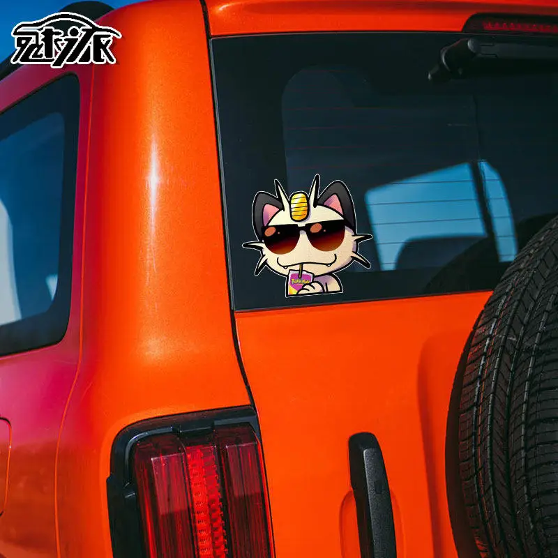 Pokémon Meow Kojiro Musashi Cartoon Anime Reflective Motorcycle Car Sticker Body Sticker Rear Glass Sticker