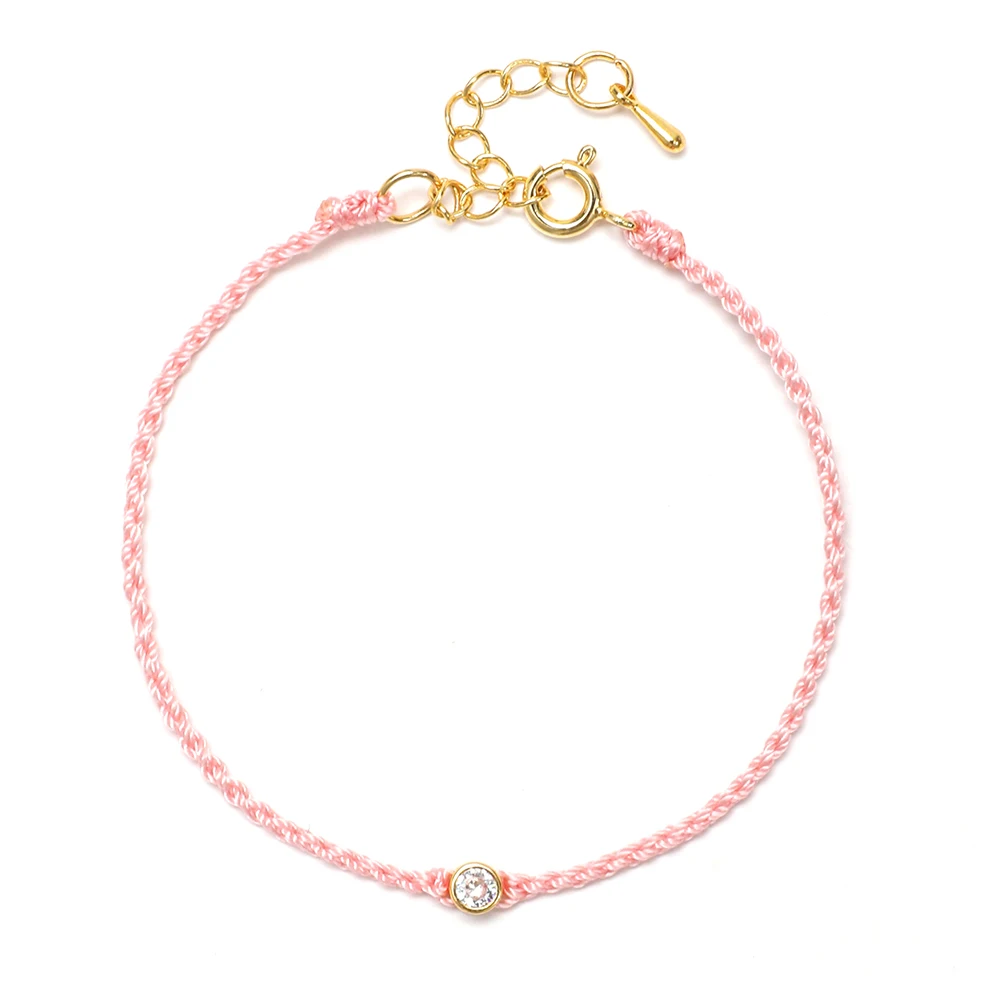 

ZMZY Women's Gold Color Rhinestone Crystal Zircon Lucky Braided Bracelet Red Rope Thread String Jewelry Accessory