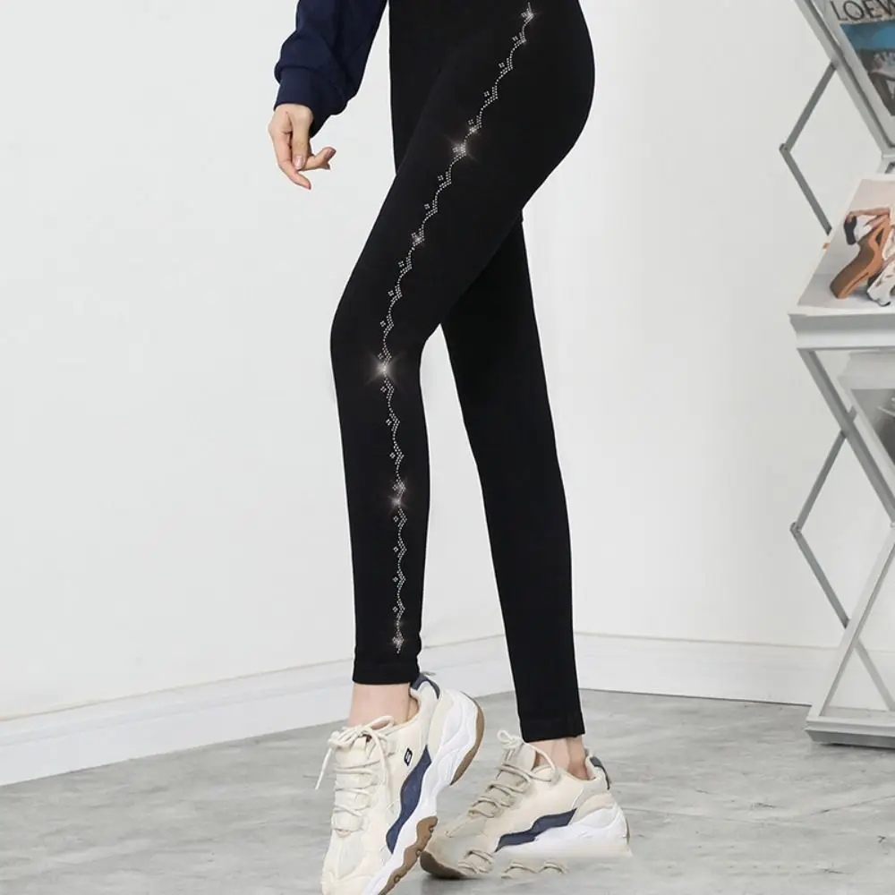 

Bright Drill Glitter Leggings Super Elastic High Waist Diamonds Glitter Pants Harem Pants Thicken