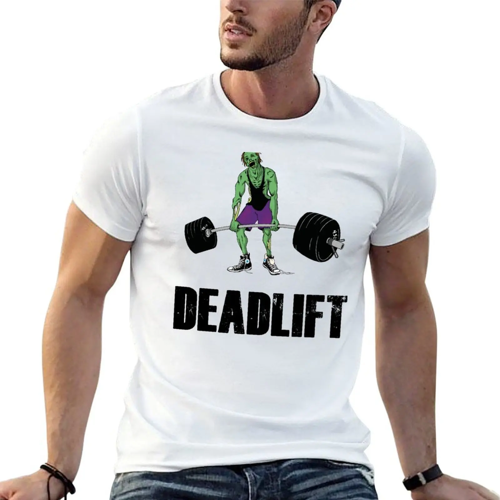 

Deadlift Zombie Gym T-Shirt cotton t shirts man 100% funny t shirts cotton T-Shirt