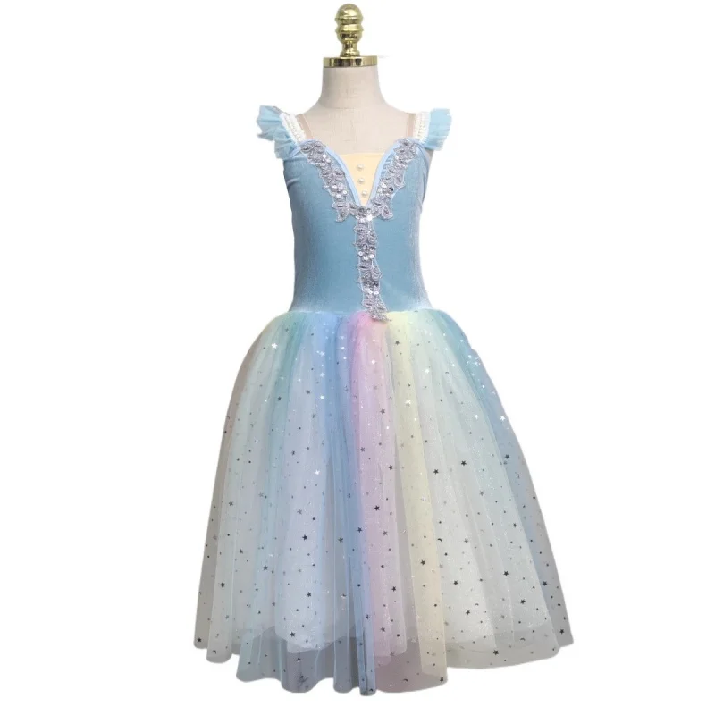 

PD06035 Длинное балетное платье-камизоль для взрослых и детей, костюм для выступлений «Лебединое озеро» для девочек