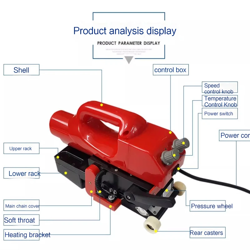 220V Geomembrane Welding Machine Hot Wedge Welder HDPE Sheet Plastic Pond Liner Welder PVC Repairing Welding Machine