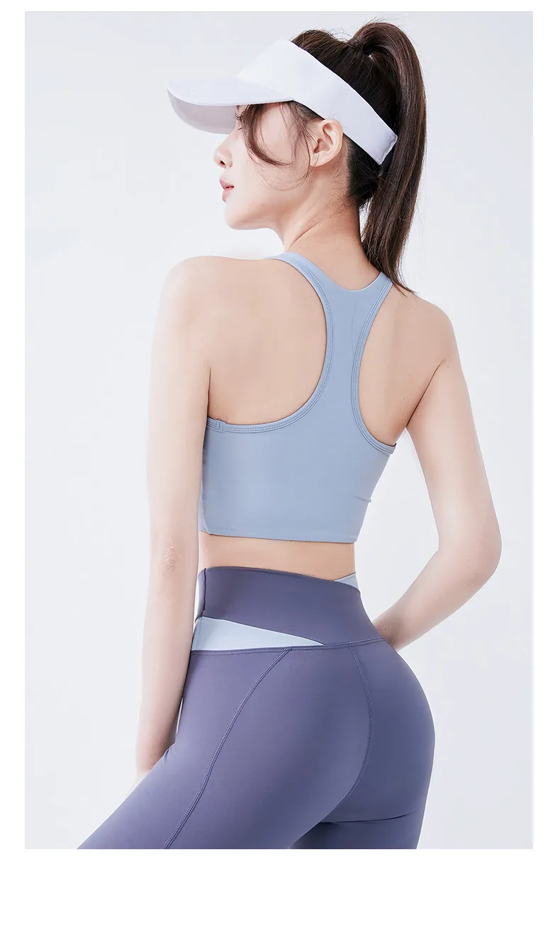 Women Shockproof Push Up Sports Bra Set High Waist Hip Lifting Capri Pants Yoga Fitness Outfits
