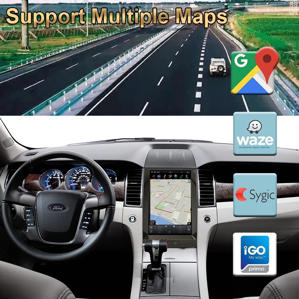 Автомобильный GPS-навигатор Tesla Style Android 11 для Ford Taurus 2012-2016, Wi-Fi, BT, автомобильное радио, стерео, мультимедийный плеер