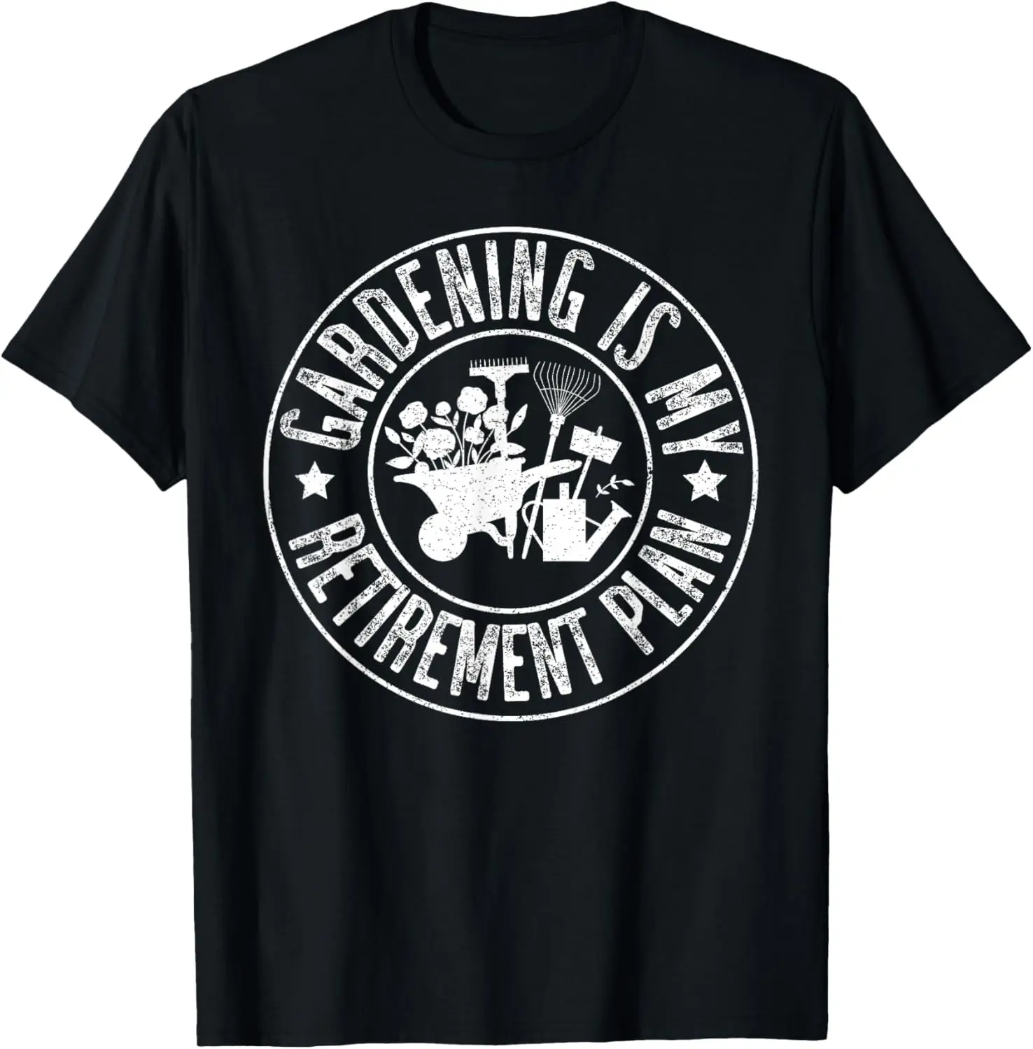 Funny Planting Lover&Retired,Gardening Is My Retirement Plan T-Shirt 100% Cotton Trendy Y2K Short-Sleeve Tee-Soft, Quick-Drying,
