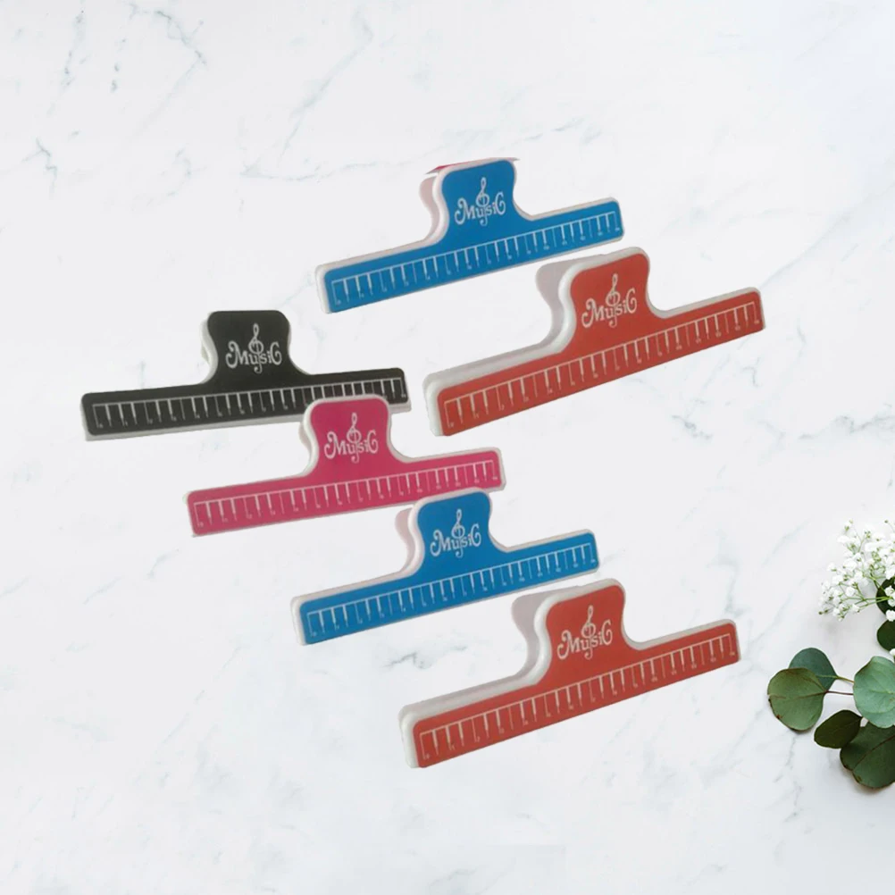 

6Pcs Music Book Clips Piano Score Clamp Durable Waterproof Sheet Holder for Documents Scores Choral Inserts Music Book Clip
