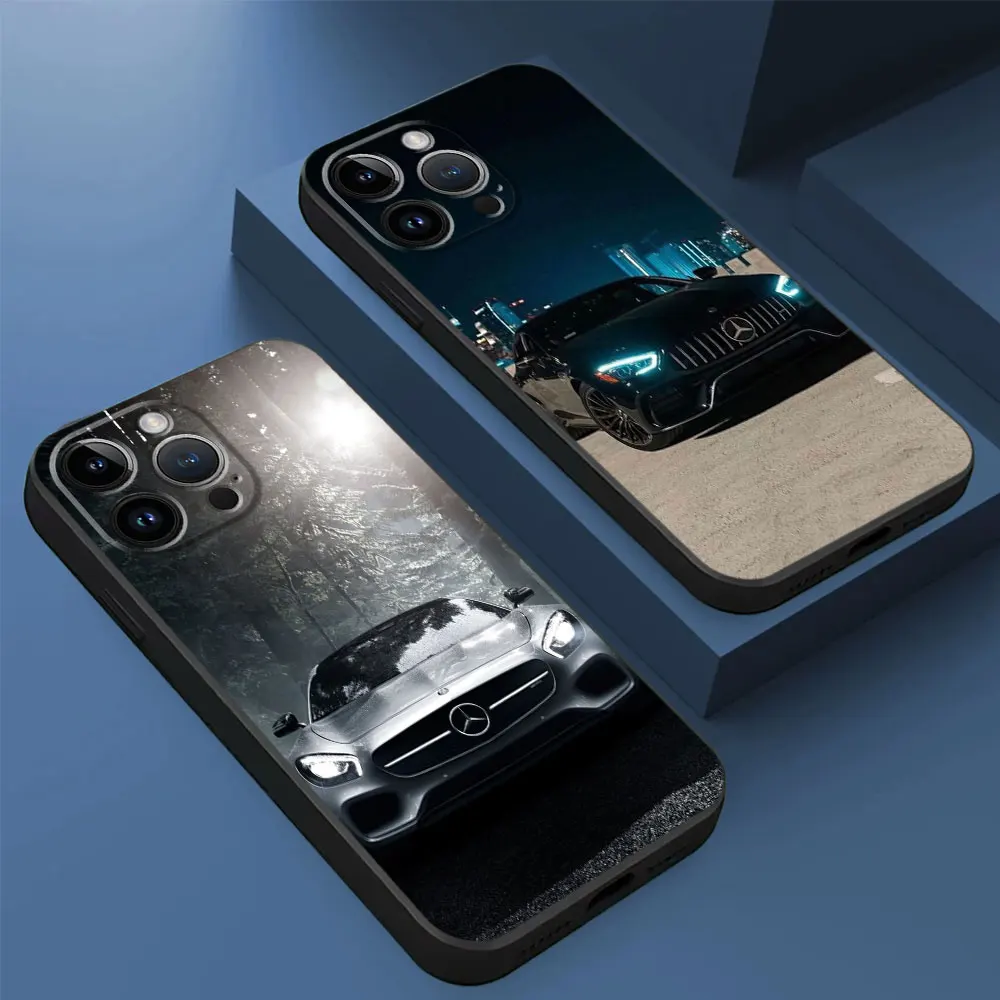 Case For Apple iPhone 15 11 14 13 Pro Max 7 8 Plus 12 Mini SE XS XR Silicone Phone Cover Luxury Fundas Cool Super Cars B-Benz