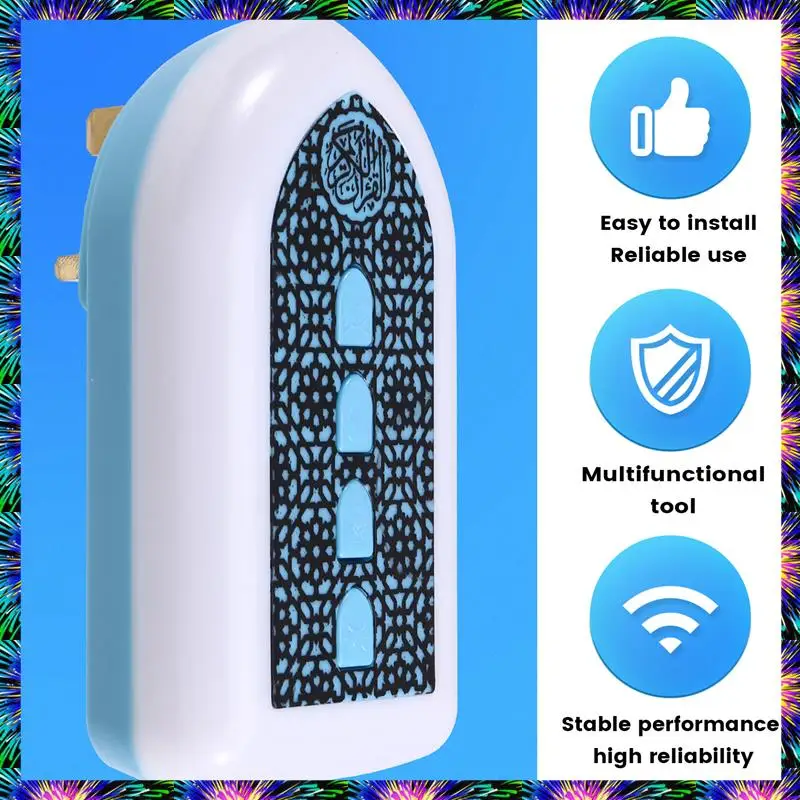 ZIZI Compact Quran Speaker With UK Plug, Smart Translation Feature, Portable Blue Unit With Button Control