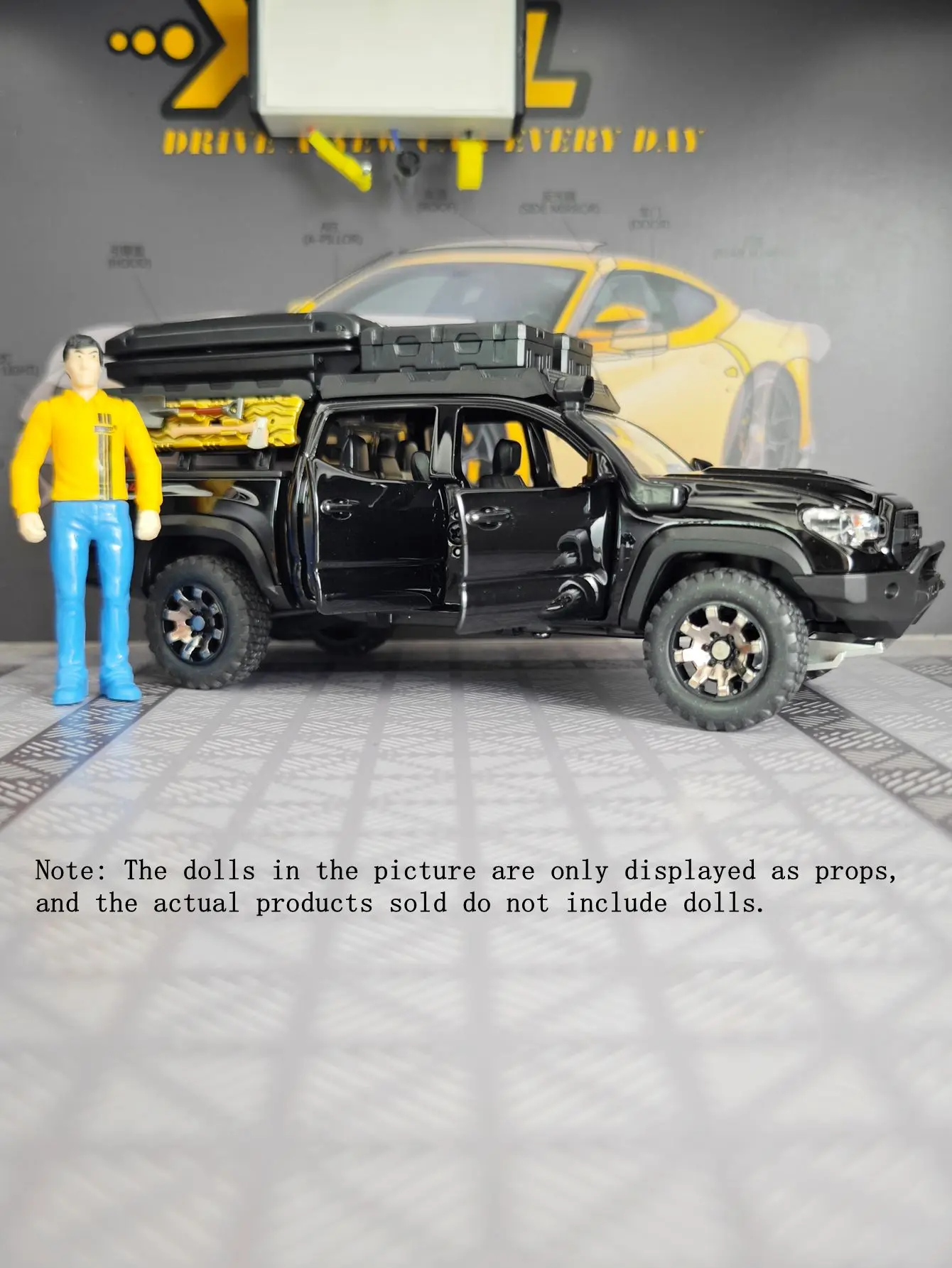 

1:32 Tacoma Travel Edition alloy pickup off-road vehicle model acousto-optic children's pull-back toy door openable ornaments