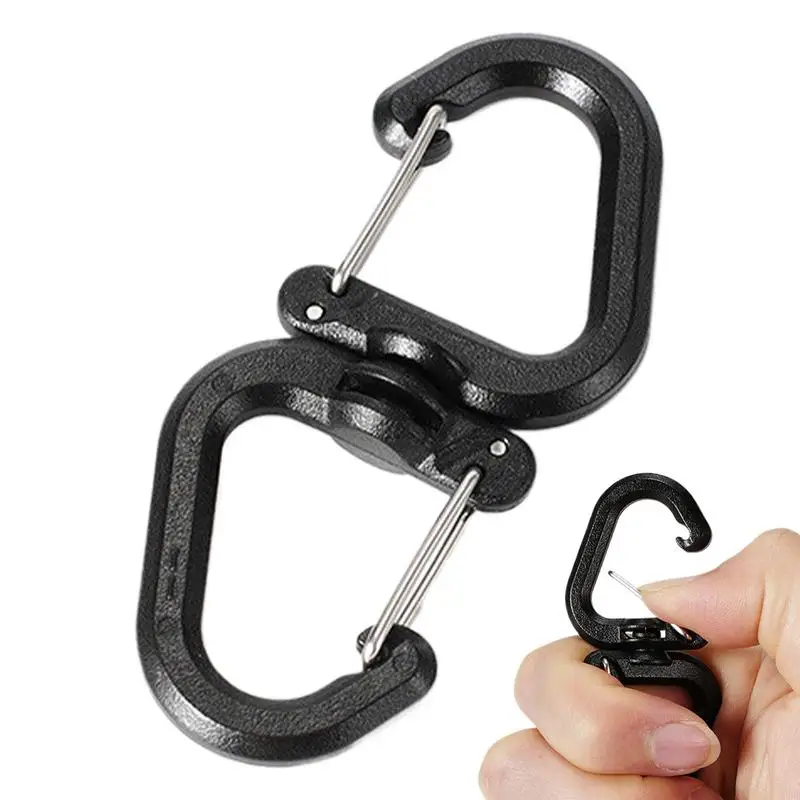 Double Carabiner Keychain Outdoor Swivel Clip Portable S Chain Hooks Multi-Use Backpack Keychain Carabiner  Camping accessories