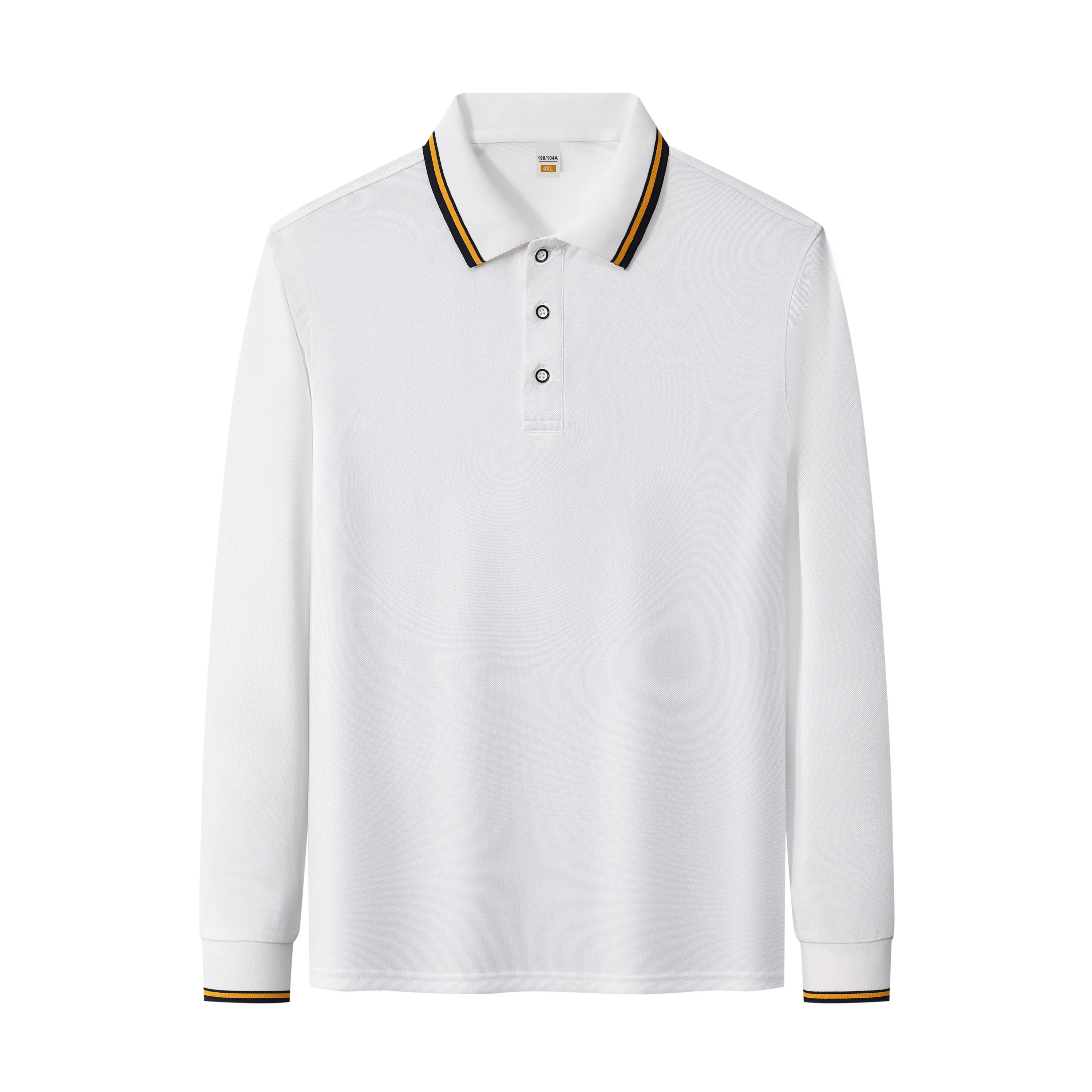 

Men's and Women's Long-sleeved Polo Shirts Striped Collars Spring and Autumn High-quality Splicing Colors Business Fashion Brand