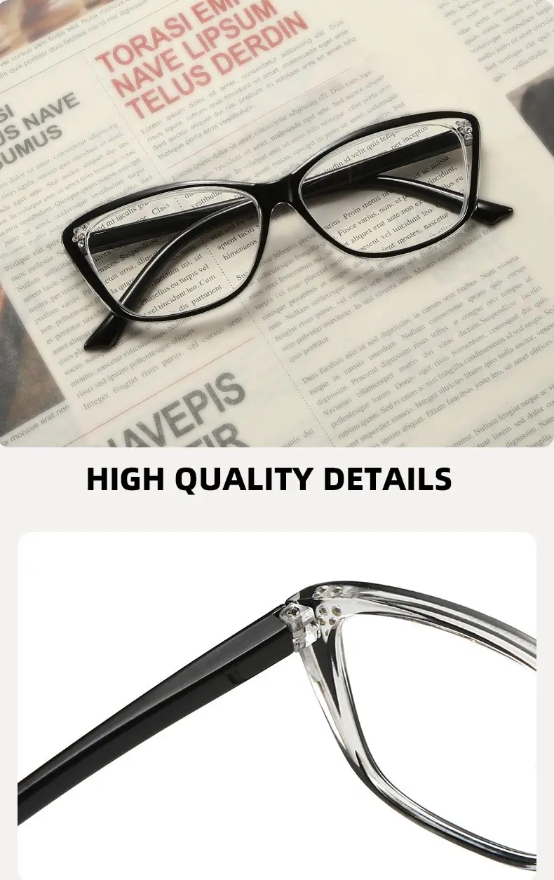 キャットアイ老眼鏡 4 個、超軽量で、スプリングヒンジ付きで快適な締め付け感のないフィット感を実現します。