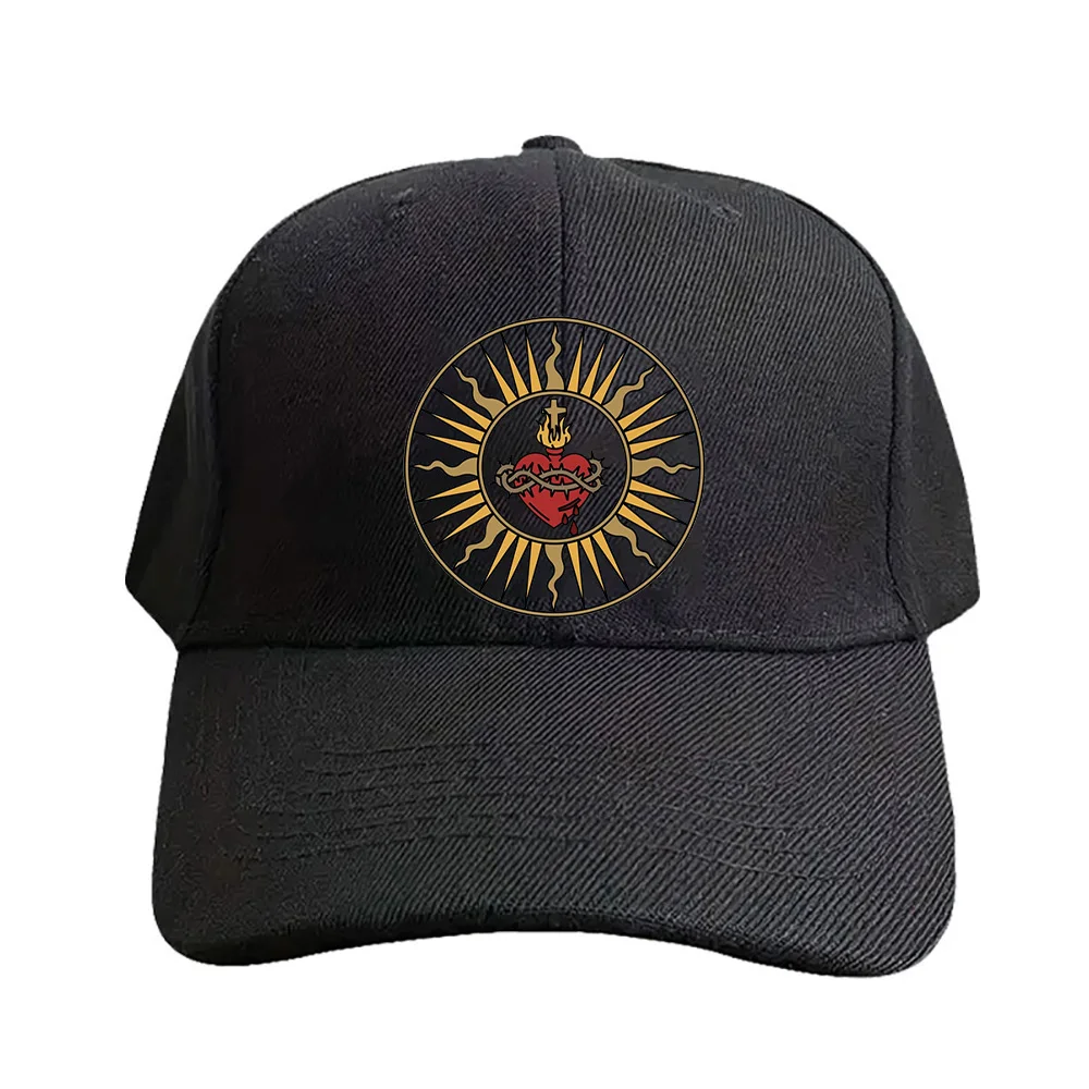 Sacred Heart of Jesus Cap, Sommermütze für Damen und Herren, modisch, lässig, verstellbar, bedruckt, Baseballkappe, Trucker-Kappe