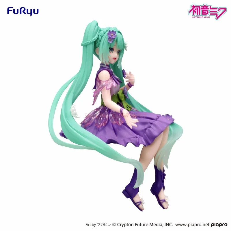 Original furyu hatsune miku anime brinquedo bonito miku roxo caqui fada bonita menina estatueta modelo coleção ornamento brinquedos