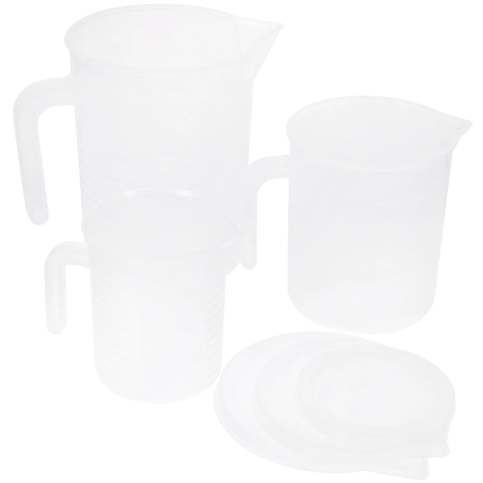 

3pcs Plastic Cups Set Handle Liquid Measuring Cup Kitchen Baking Tools Mixing Cups For Cooking Meal Prep Lightweight