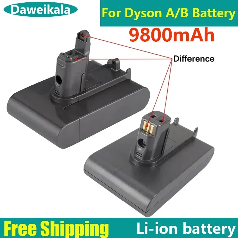 2024 New for Dyson 22.2V 9800mAh Type A/B Li-ion Vacuum Battery for Dyson DC35, DC45 DC31 DC34 DC44 DC31 Animal DC35 Animal