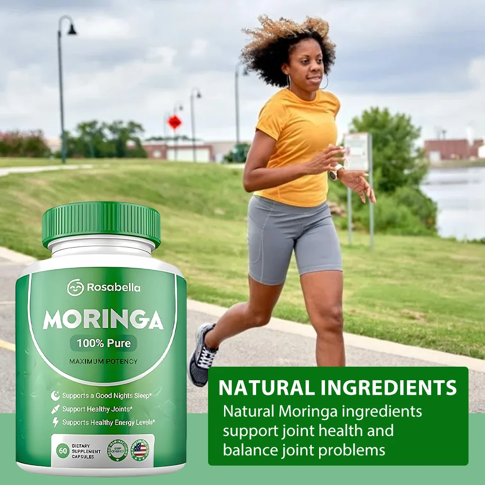 Moringa Powder Capsules - 800mg of Pure Nutrient-Rich Moringa Powder,A Natural Green Antioxidant Superfood,Energy Immune Support