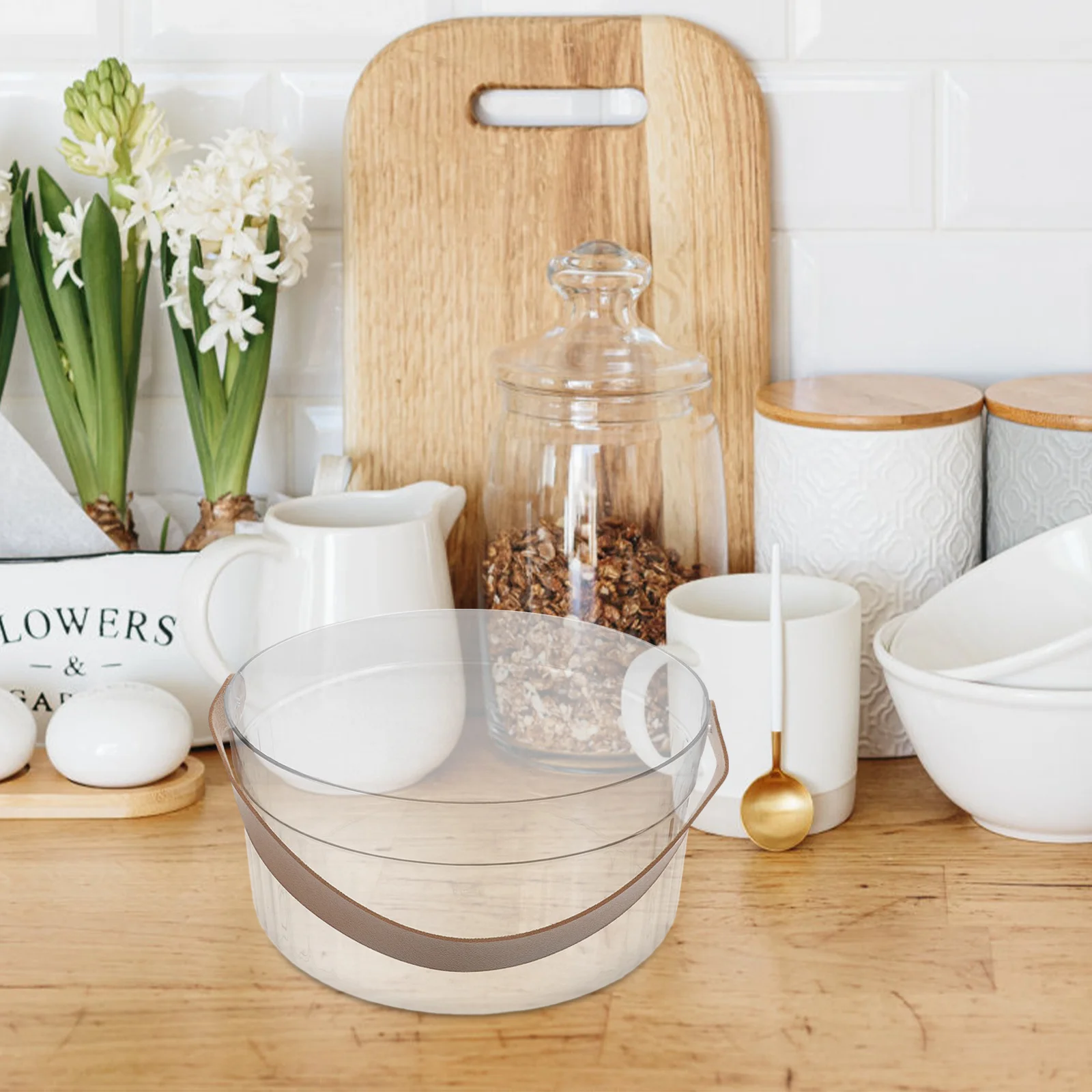 

Transparent Large Capacity Drink Bottle Bucket Clear Ice Beverage Tub for Parties Stylish Portable Fruit Holder and Bar