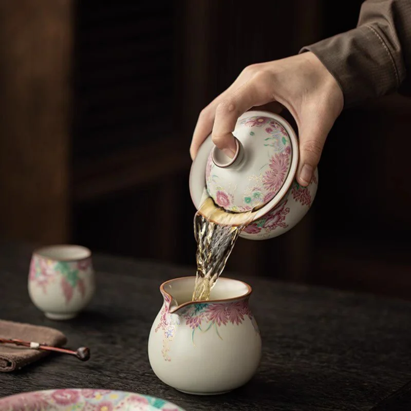 

Желе со свиным жиром, маленький сад, DUDU, три таланта, закрытая чаша, одинарная чайная чаша, чайный сервиз Gongfu, домашняя керамическая ручная чайная чашка без горения