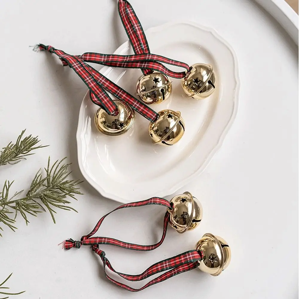 

6pcs Metal Christmas Iron Bell Pendant Pleasant Sound DIY Xmas Chime Bell Handmade Exquisite Christmas Tree Hanging Bells