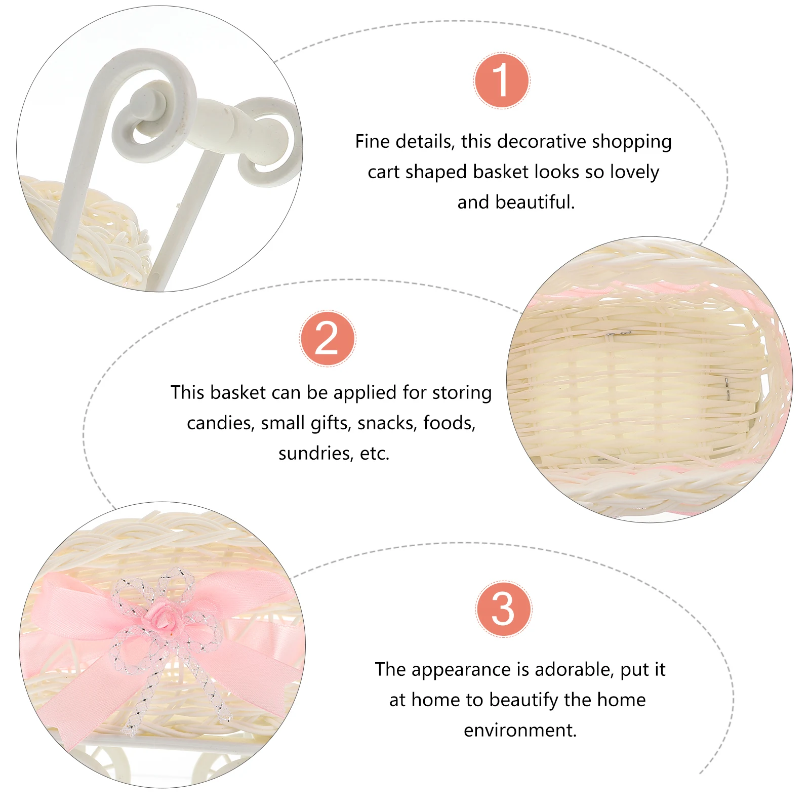 

Creative Imitation Rattan Baby Stroller Decoration Woven Storage Basket Party Favor Gift Organizer Small Pp Basket