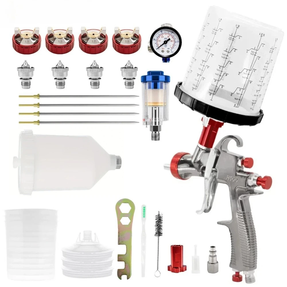 pistola-a-spruzzo-r500-lvlp-con-adattatore-e-serbatoio-miscelatore-pistola-per-verniciatura-di-riparazione-con-ugelli-da-13-15-17-20mm
