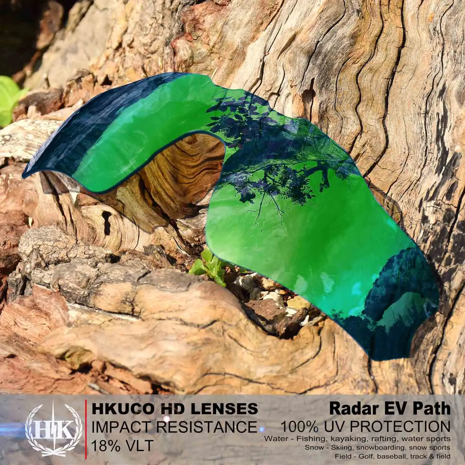 عدسات Hkuco البديلة للرجال لنظارات Oakley Radar EV Path الشمسية المستقطبة باللون الأخضر الزمردي #1