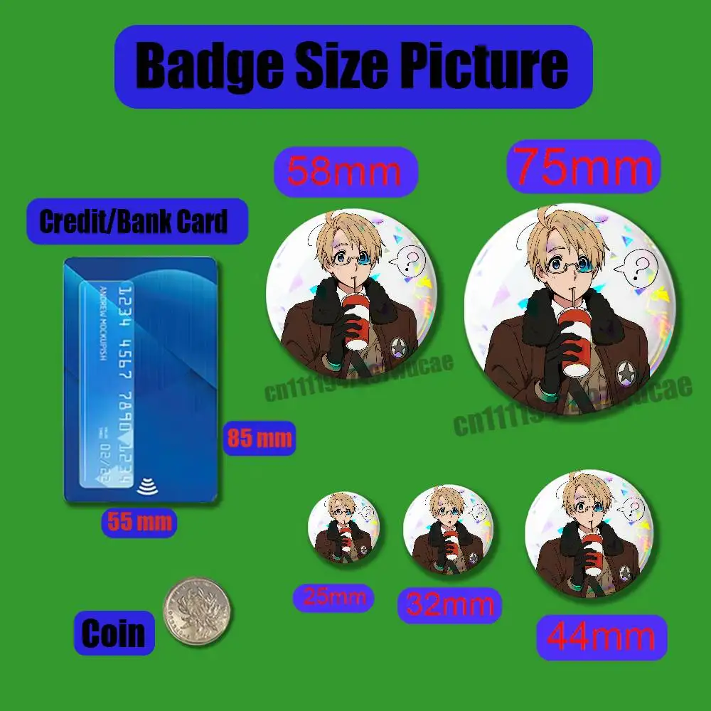 For America A-Alfred F Jones Badge Cover Custom Pin Insignia Emblem Round 25mm 44mm Laser Film