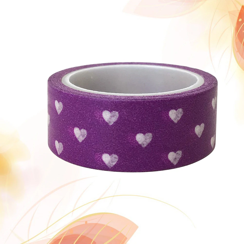 

2Pcs Adorable Adhesive Washi Tape Decorative Purple Paper Tape Scrapbook Masking Tape Stationery