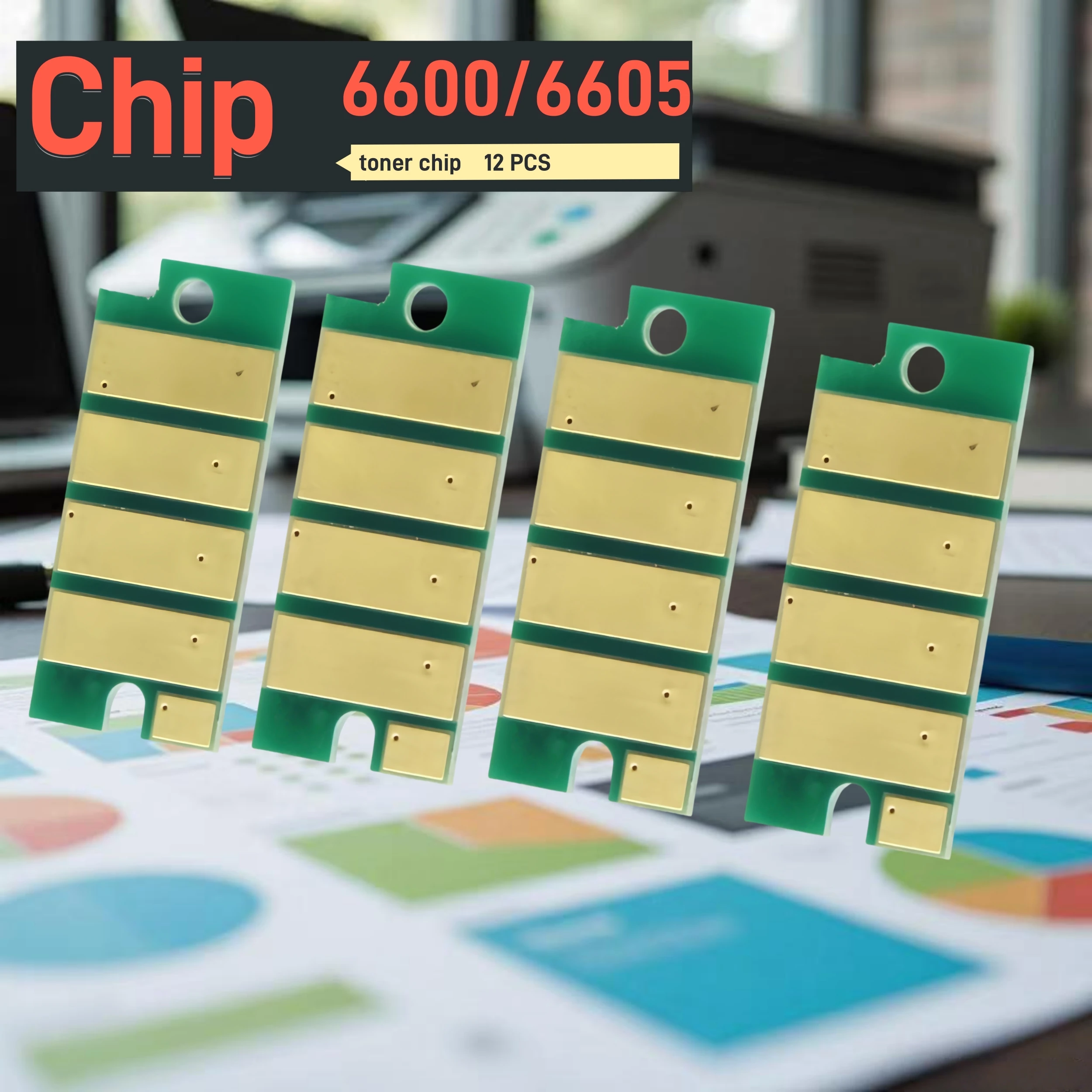 

12PCS cartridge reset chips for Xerox Phaser 6600 WorkCentre 6605 printer toner chip 106R02228 106R02229 106R02230 106R02231