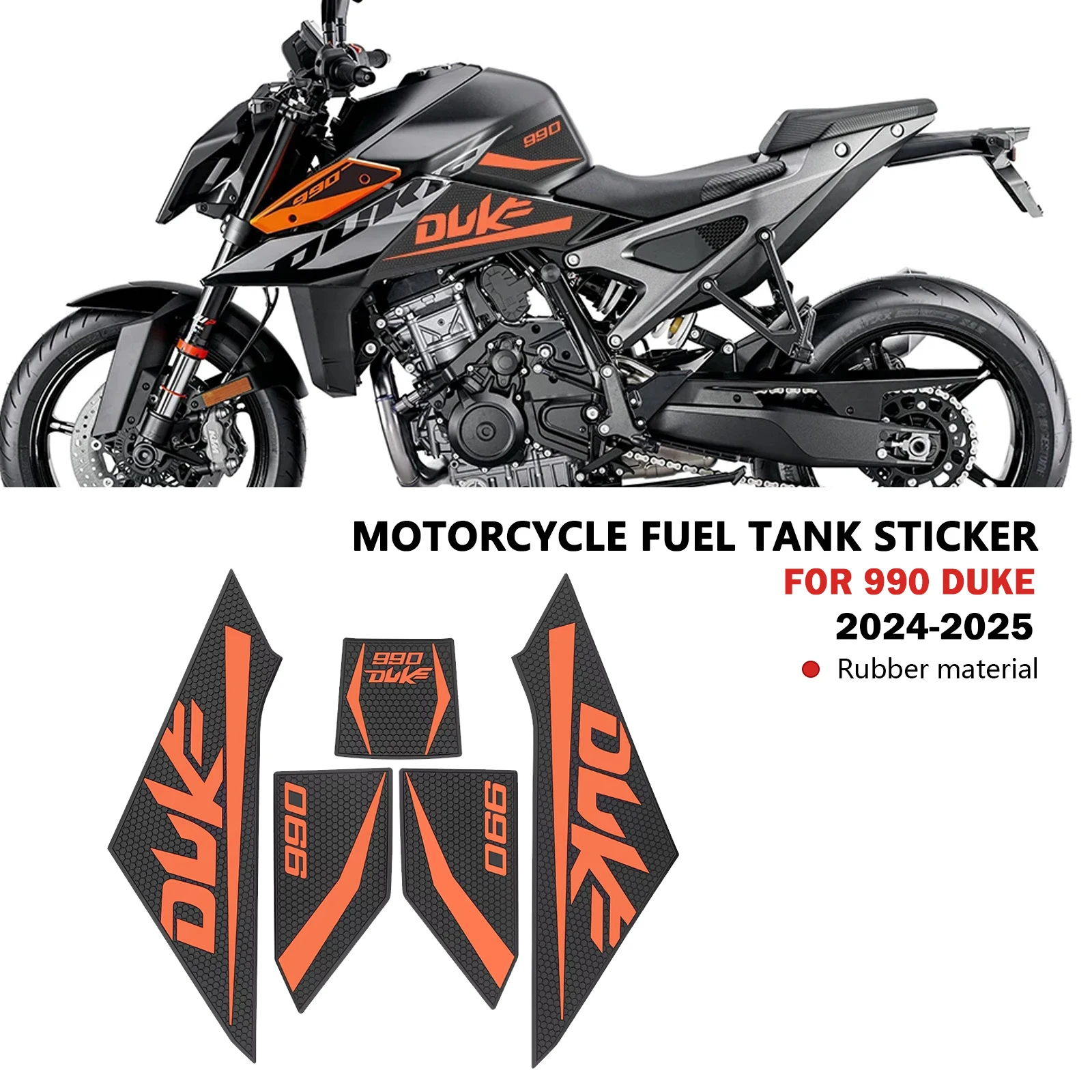 

For 990 Duke 2025 2024 DUKE990 2024 Anti slip Tank Pad Sticker Gas Knee Grip Traction Side Pad Fuel Tank Pad Sticker Protection
