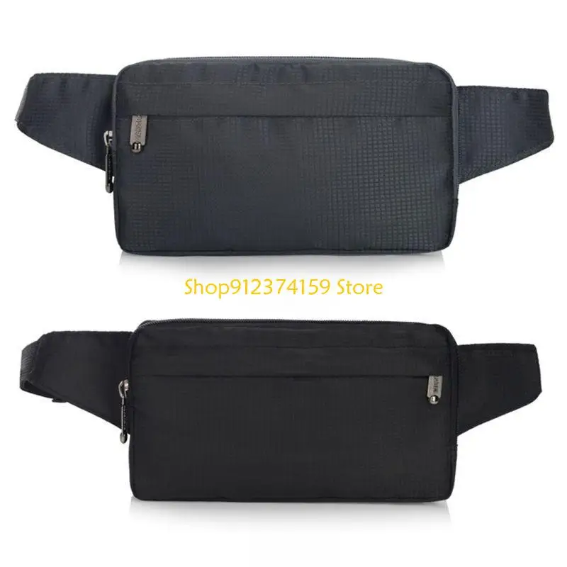 

G5AE Men Nylon Belt Bum Waist Phone Fanny Pack Crossbody Shoulder Sport Zip Bag